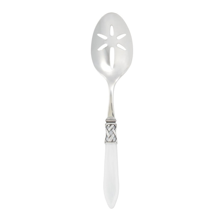Vietri Aladdin Antique Slotted Serving Spoon Dinnerware Vietri White 