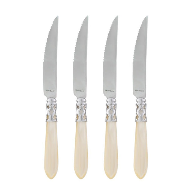 Vietri Aladdin Brilliant Steak Knives - Set of 4 Dinnerware Vietri Ivory