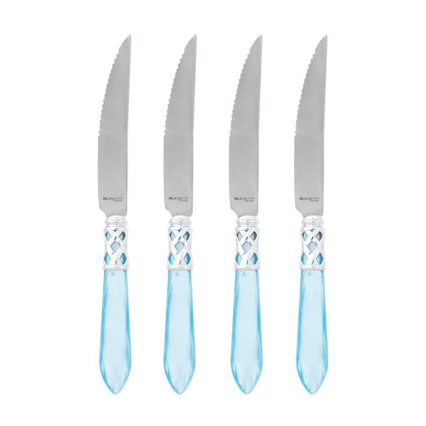 Vietri Aladdin Brilliant Steak Knives - Set of 4 Dinnerware Vietri Light Blue