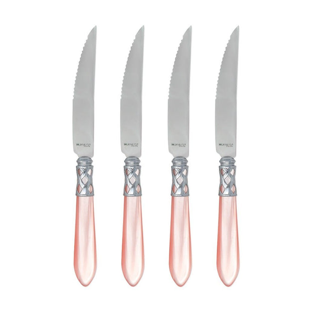Vietri Aladdin Brilliant Steak Knives - Set of 4 Dinnerware Vietri Light Pink