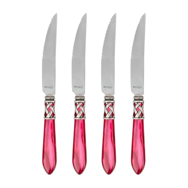 Vietri Aladdin Antique Steak Knives - Set of 4 Flatware Vietri Raspberry 