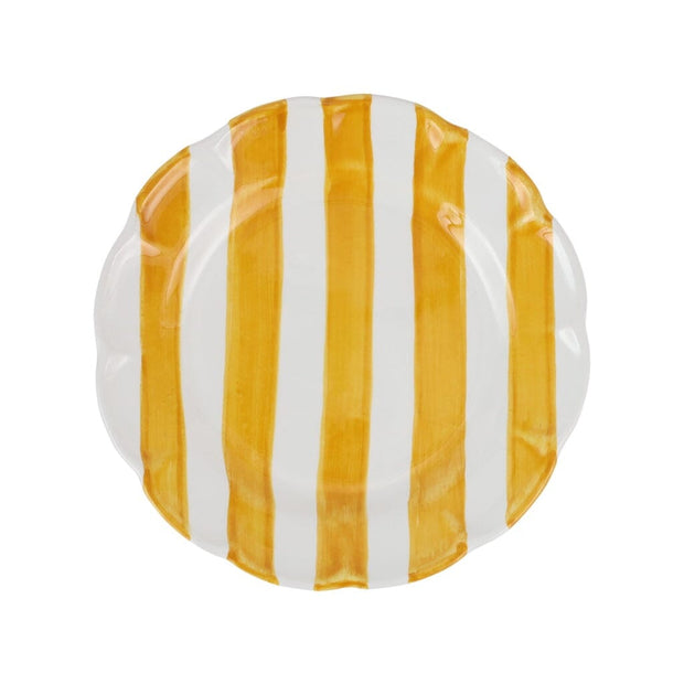 Vietri Amalfitana Stripe Salad Plate Dinnerware Vietri Yellow 