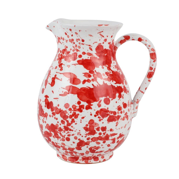 Vietri Amalfitana Splatter Pitcher Dinnerware Vietri Red 