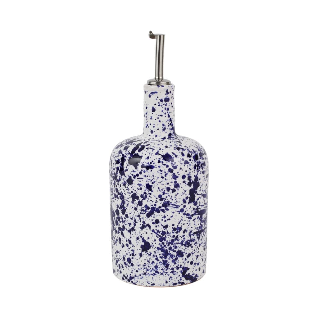 Vietri Amalfitana Splatter Olive Oil Bottle Dinnerware Vietri Cobalt 