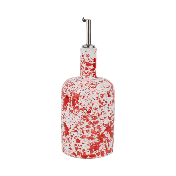 Vietri Amalfitana Splatter Olive Oil Bottle Dinnerware Vietri Red 
