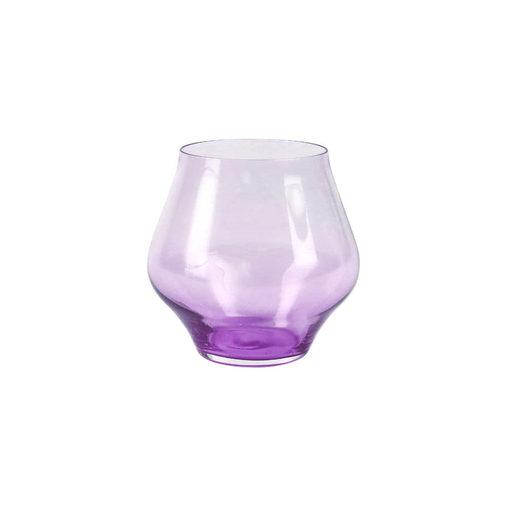 Vietri Contessa Stemless Wine Glass Dinnerware Vietri Lilac 