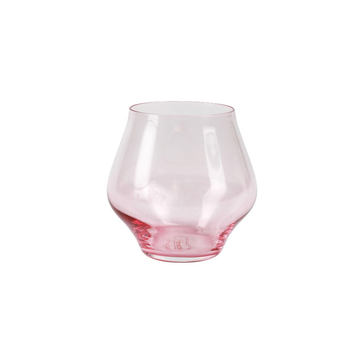 Vietri Contessa Stemless Wine Glass Dinnerware Vietri Pink 
