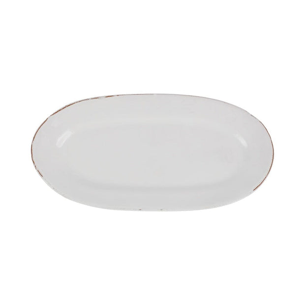 Vietri Cucina Fresca Narrow Oval Platter Dinnerware Vietri Bianco 