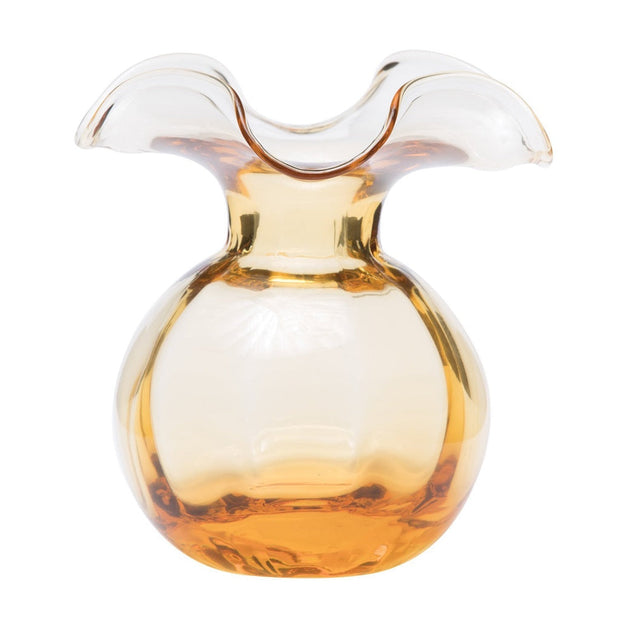 Vietri Hibiscus Glass Amber Medium Fluted Vase Dinnerware Vietri 