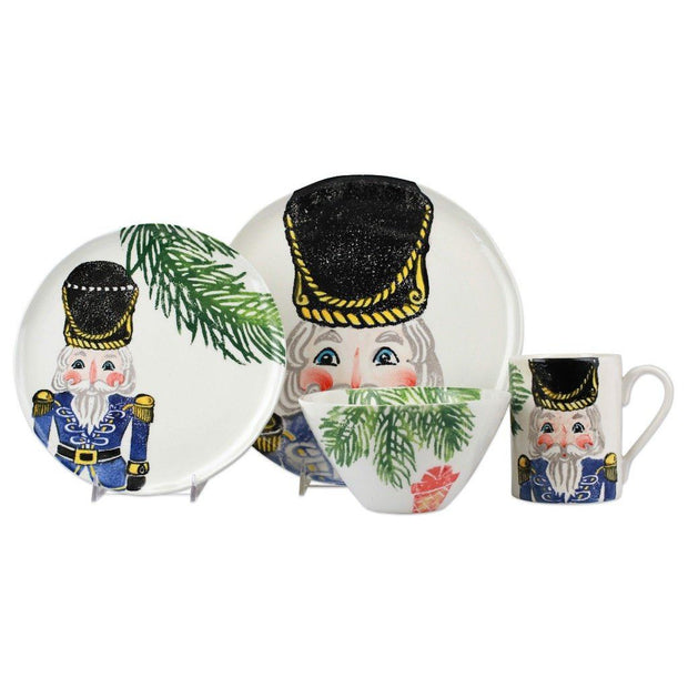 Vietri Nutcrackers Blue Four-Piece Place Setting Dinnerware Vietri 