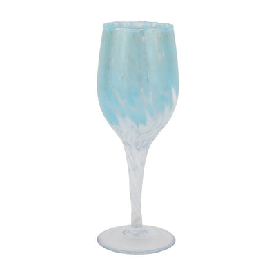 Vietri Nuvola Light Blue and White Wine Glass Drinkware Vietri 