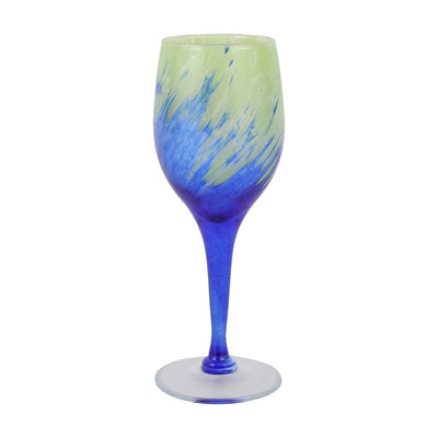 Vietri Nuvola Green and Blue Wine Glass Drinkware Vietri 