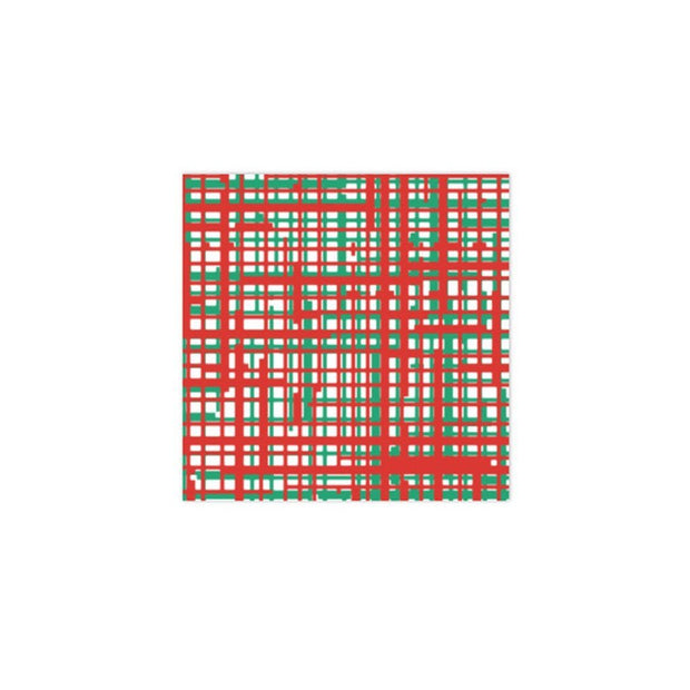 Vietri Papersoft Napkins Plaid Green & Red Cocktail Napkins Dinnerware Vietri 