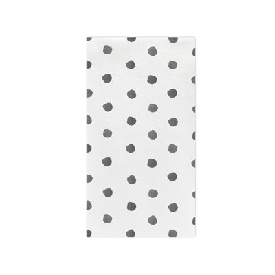 Vietri Papersoft Napkins Dot Gray Guest Towels Dinnerware Vietri Pack of 20 
