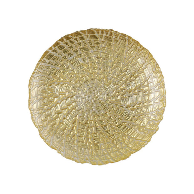 Vietri Rufolo Glass Gold Crocodile Salad Plate Dinnerware Vietri 