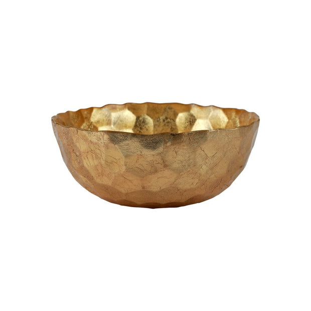 Vietri Rufolo Glass Gold Honeycomb Medium Bowl Dinnerware Vietri 