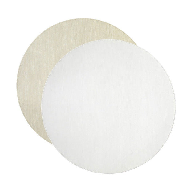 Vietri Cream/White Round Reversible Placemat Dinnerware Vietri 