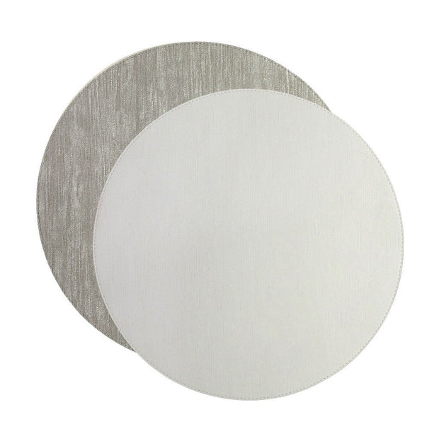 Vietri Gray/White Round Reversible Placemat Dinnerware Vietri 
