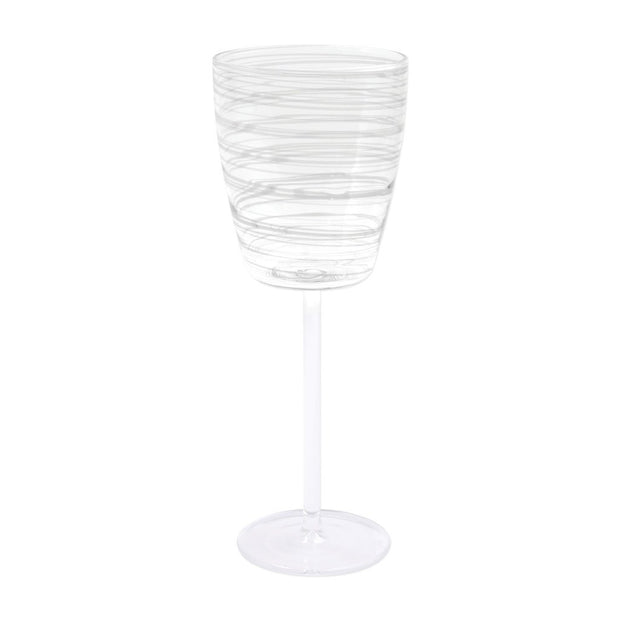 Vietri Swirl Wine Glass Dinnerware Vietri White 
